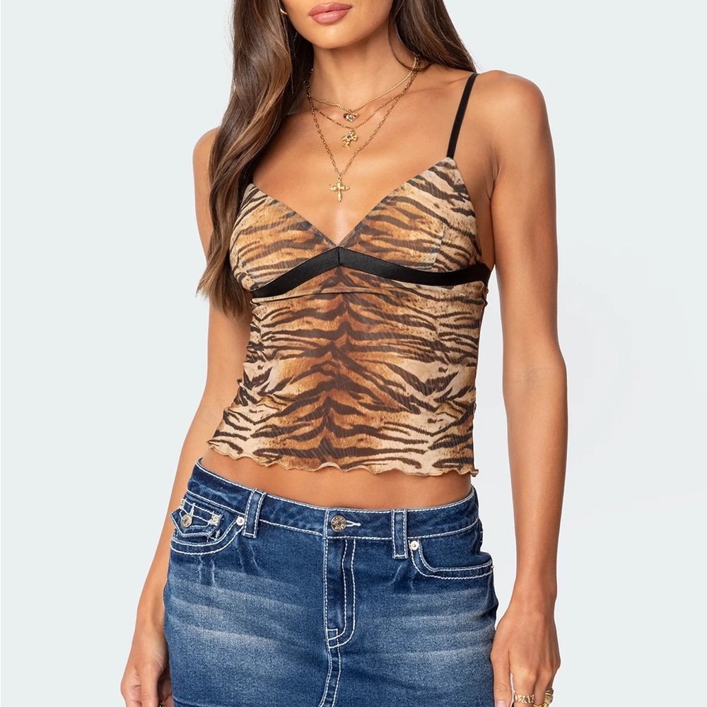 Edikted Tiger Stripe Tank Top